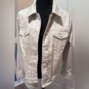 Isaac Mizrahi Women's Cream Jean Jacket